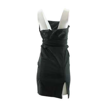 Black Solid Midi Dress