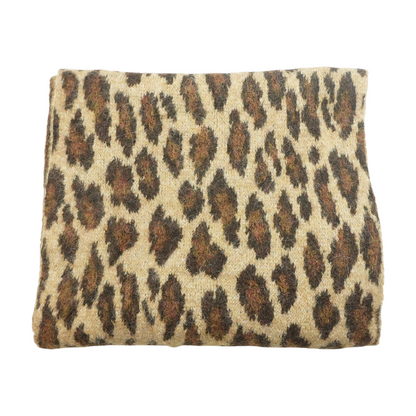 Brown Animal Print Acrylic Scarf