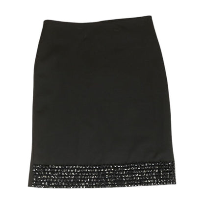 Black Solid Midi Skirt