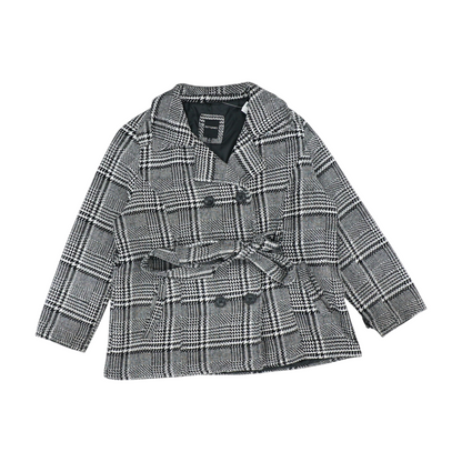 Black Plus Houndstooth Coat