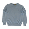 Blue Solid Pullover Sweater