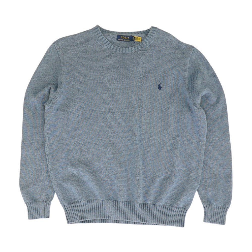 Blue Solid Pullover Sweater