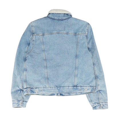 Blue Solid Denim Jacket