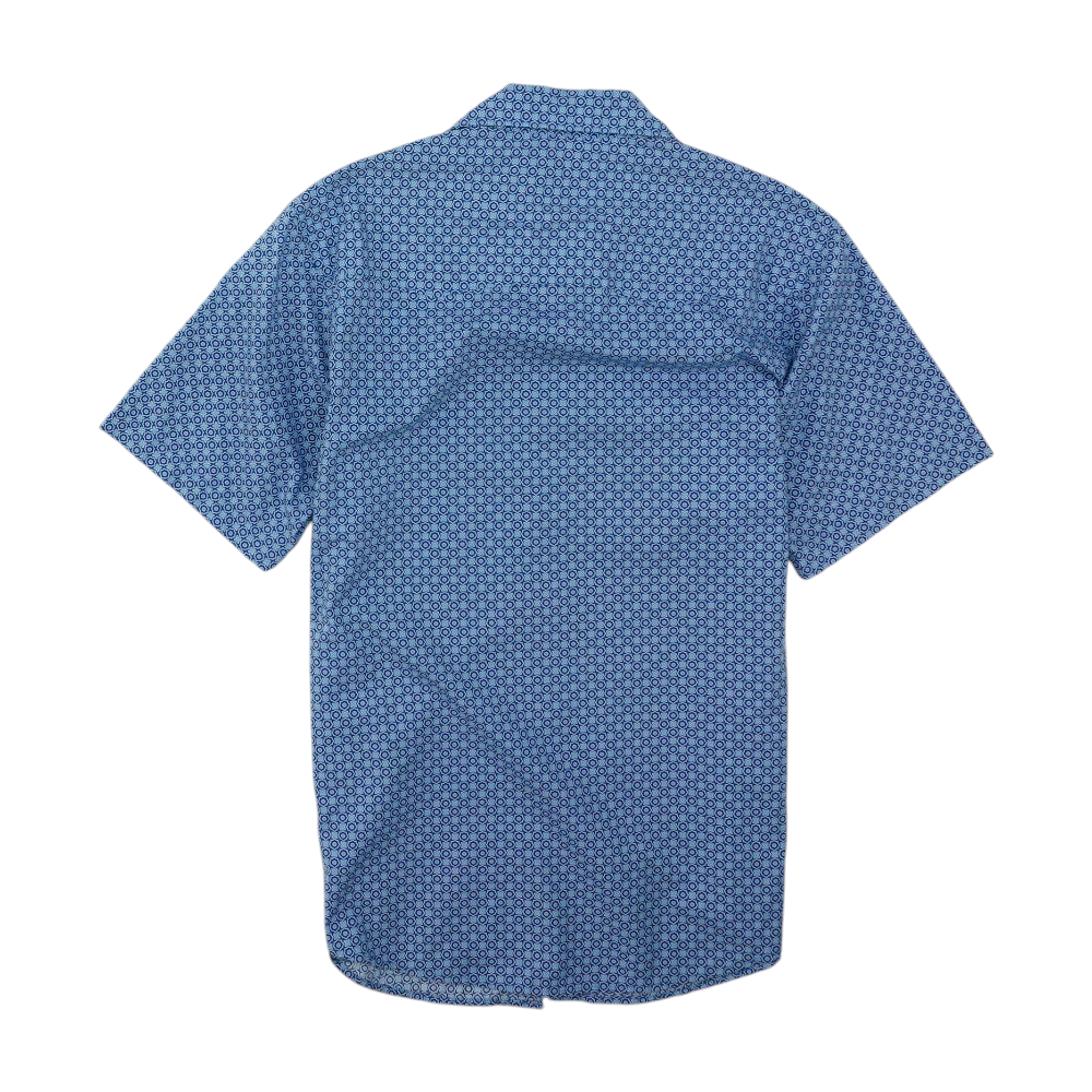 Blue Print Short Sleeve Button Down