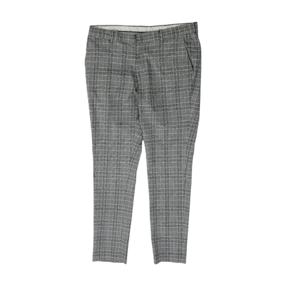 Gray Plaid Slim Pants