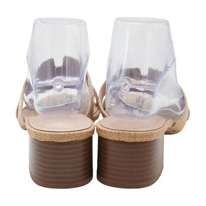 Beige Block Heel Sandals