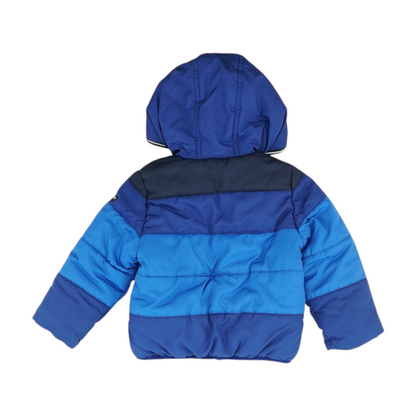 Blue Color Block Coat