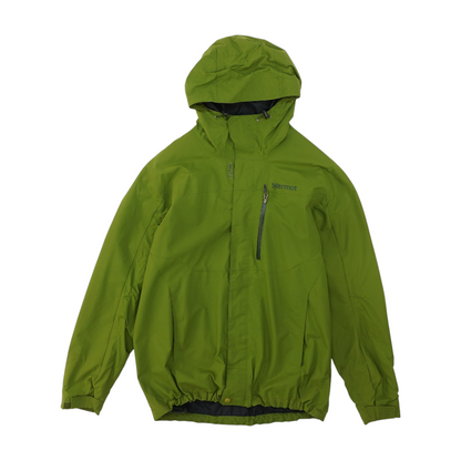 Green Solid Rain Jacket
