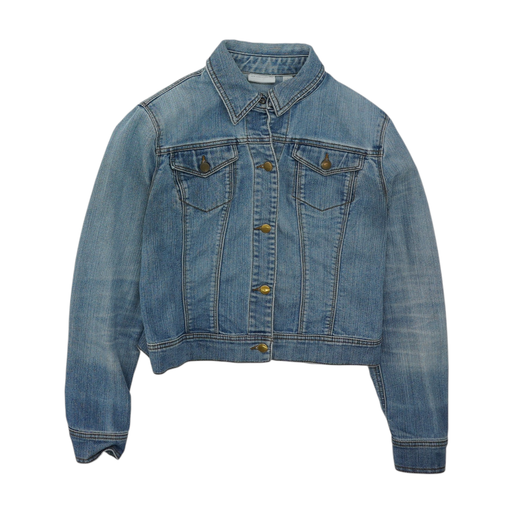 Blue Solid Denim Jacket