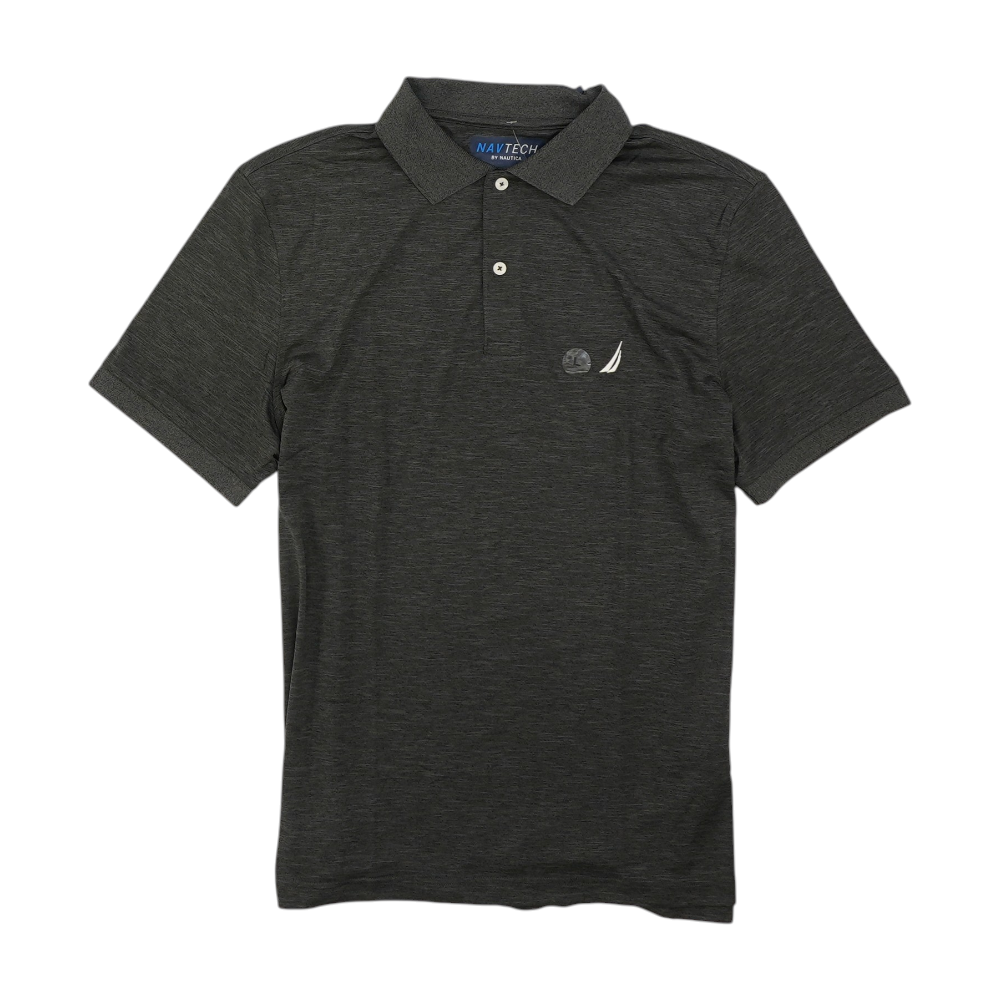 Gray Solid Short Sleeve Polo