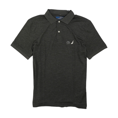 Gray Solid Short Sleeve Polo
