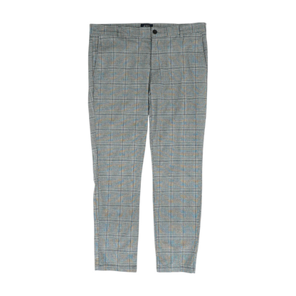 Navy Plaid Regular Pants