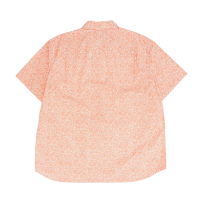 Orange Print Short Sleeve Button Down
