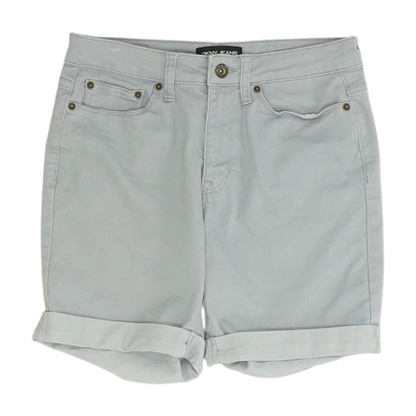 Gray Solid Denim Shorts