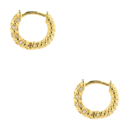Sterling Silver Cubic Zirconia Hoop Earrings