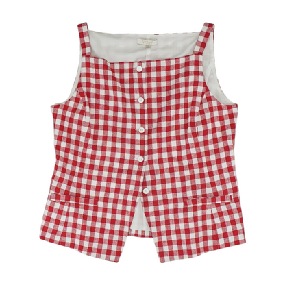 Red Check Button Down