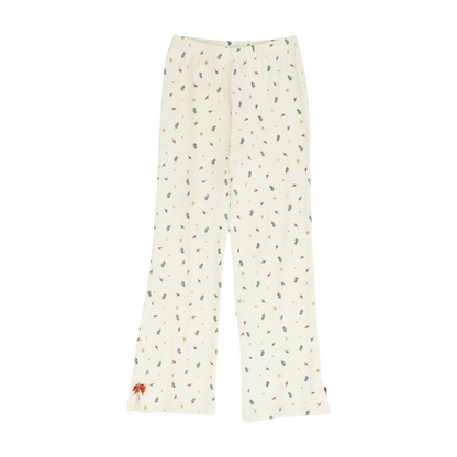 Beige Print Active Pants