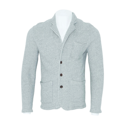 Gray Solid Cardigan Sweater