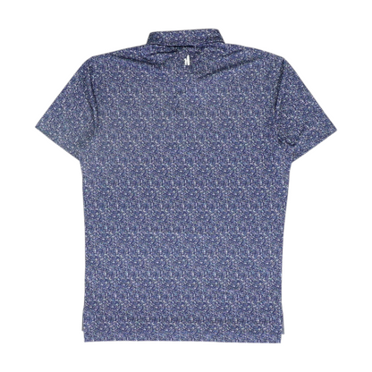 Navy Print Short Sleeve Polo