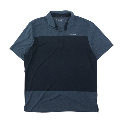 Blue Color Block Short Sleeve Polo
