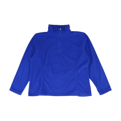 Blue Solid 1/4 Zip Pullover