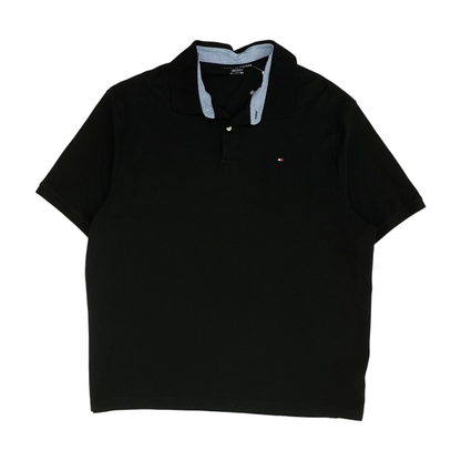 Black Solid Short Sleeve Polo