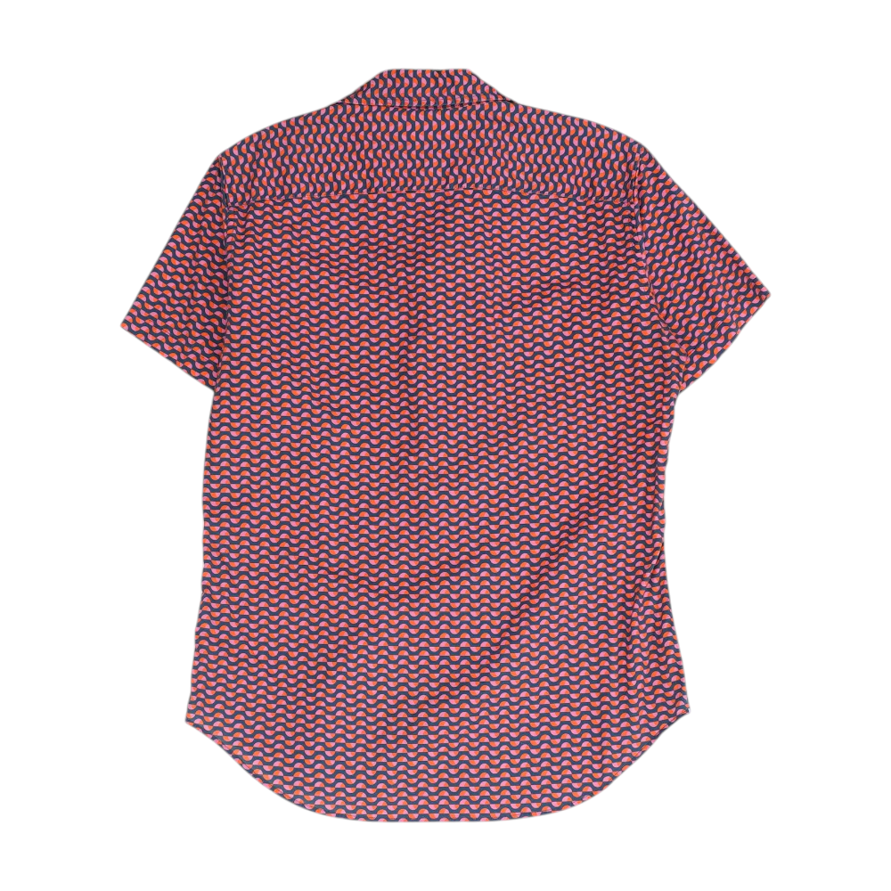 Multi Abstract Short Sleeve Button Down