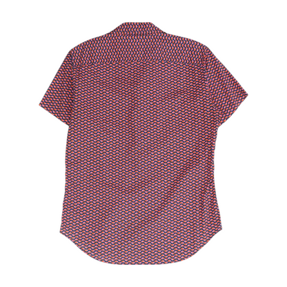 Multi Abstract Short Sleeve Button Down