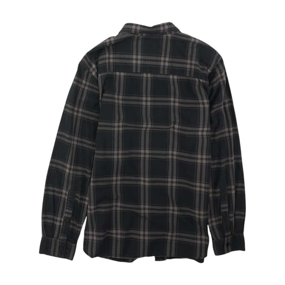 Black Plaid Long Sleeve Button Down