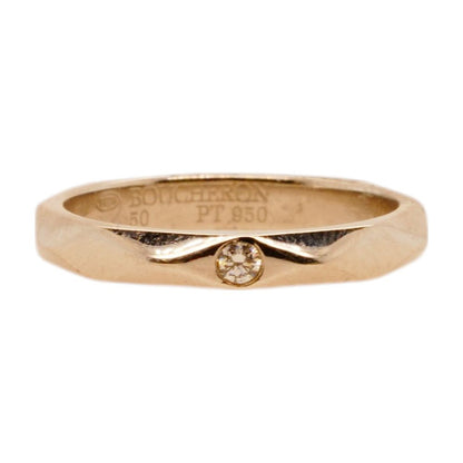 Facette Platinum Round Solitaire Diamond Wedding Band