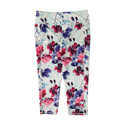 White Floral Active Leggings