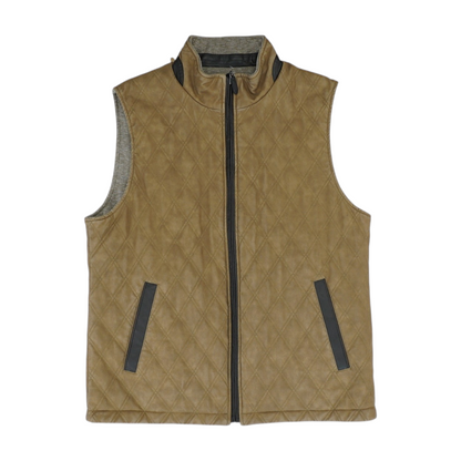 Brown Solid Casual Vest