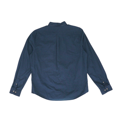 Navy Polka Dot Long Sleeve Button Down