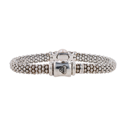 Sterling Silver Cultured Pearl Chain Bracelet
