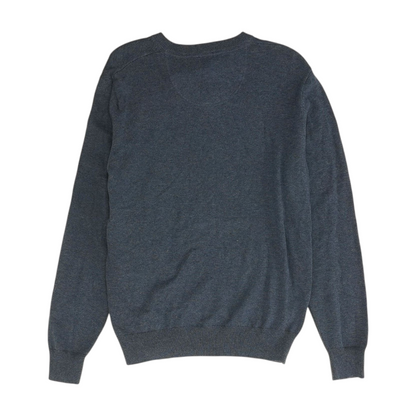 Blue Solid Pullover Sweater