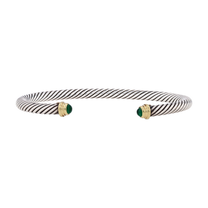 Sterling Silver Emerald Cuff Bracelet