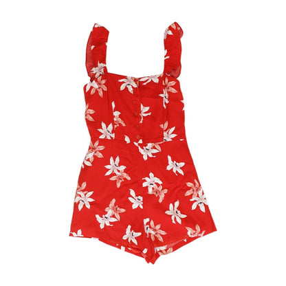 Red Floral Romper