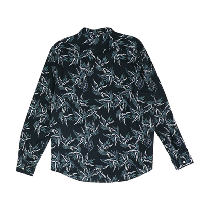 Navy Floral Long Sleeve Button Down