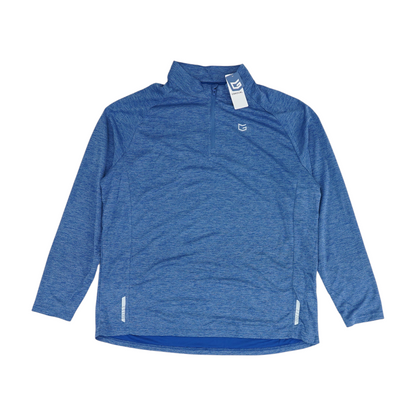 Blue Solid 1/4 Zip Pullover