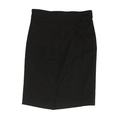 Black Solid Midi Skirt