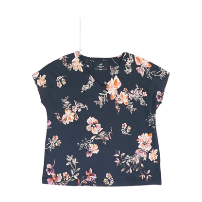 Navy Floral Blouse