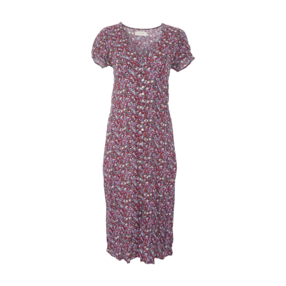 Navy Floral Midi Dress