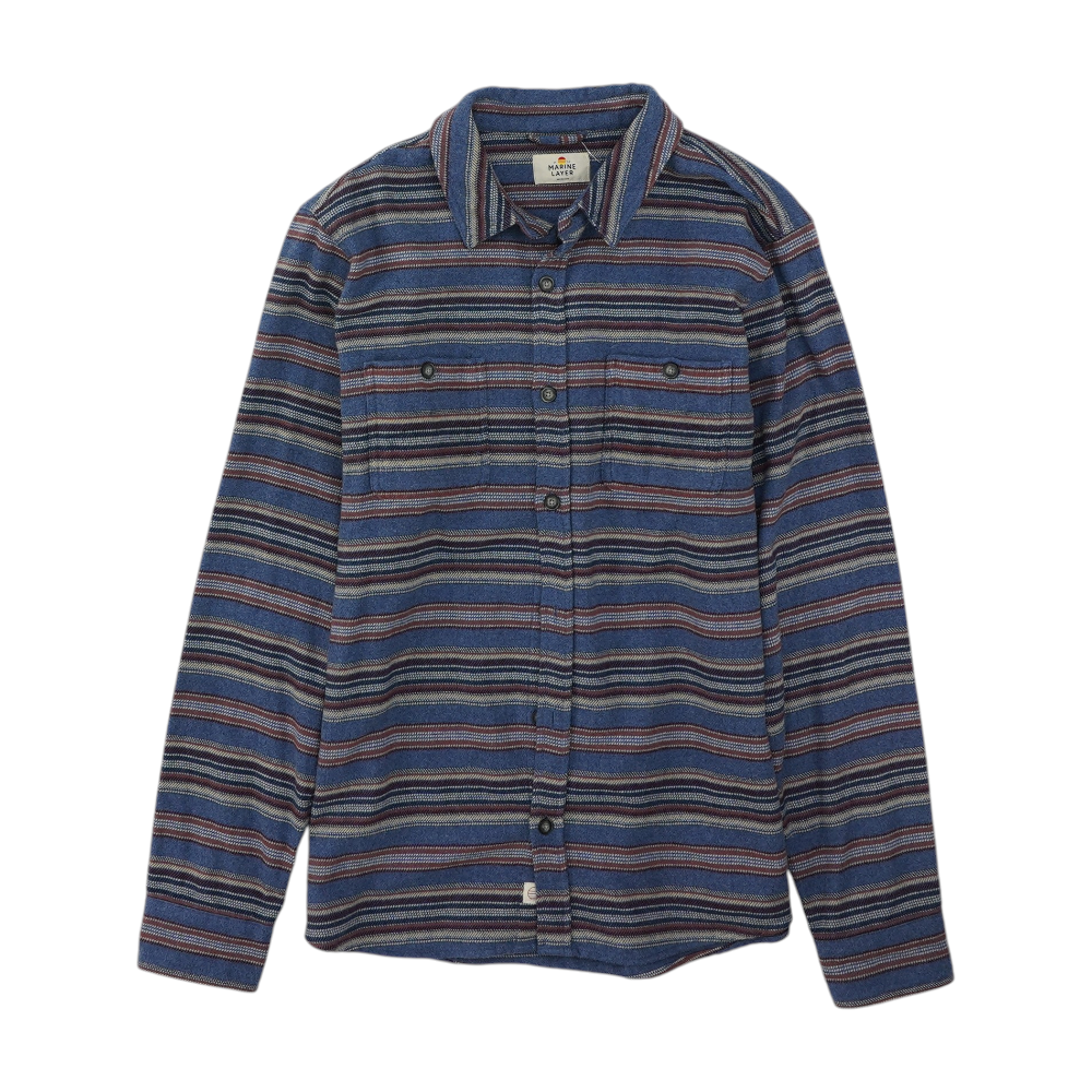 Blue Striped Flannel Button Down