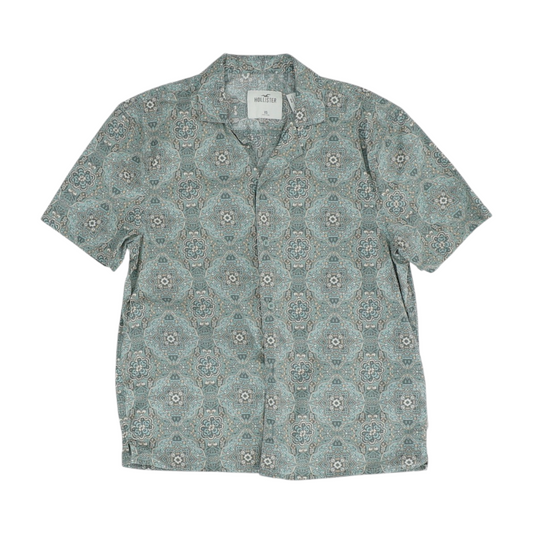 Blue Print Short Sleeve Button Down