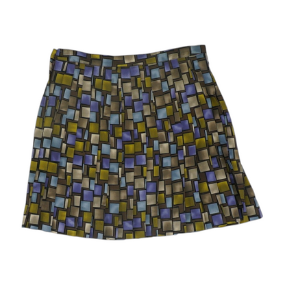 Green Geometric Mini Skirt