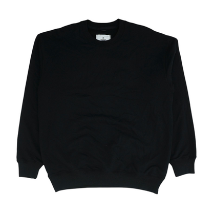 Black Solid Sweatshirt Pullover