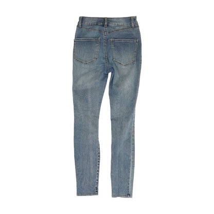 Blue Solid High Rise Jeans