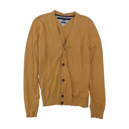Tan Solid Cardigan Sweater