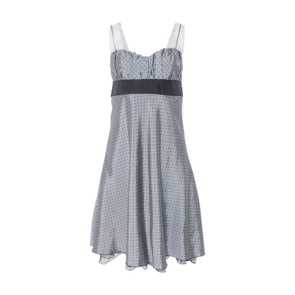 Gray Polka Dot Midi Dress