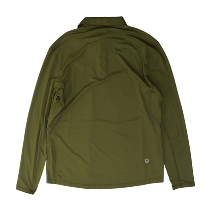 Green Solid Long Sleeve Polo